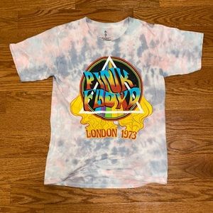 70s Vintage Style Tie Dye Pink Floyd T Shirt